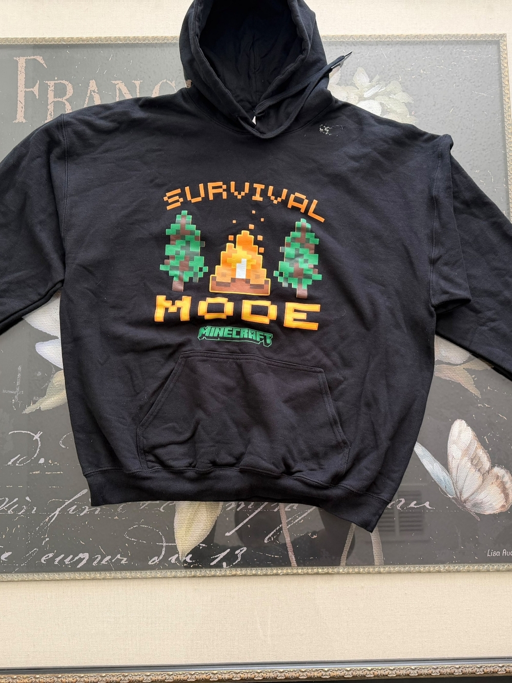 Minecraft Survival Mode Campfire In The Woods Pullover Hoodie